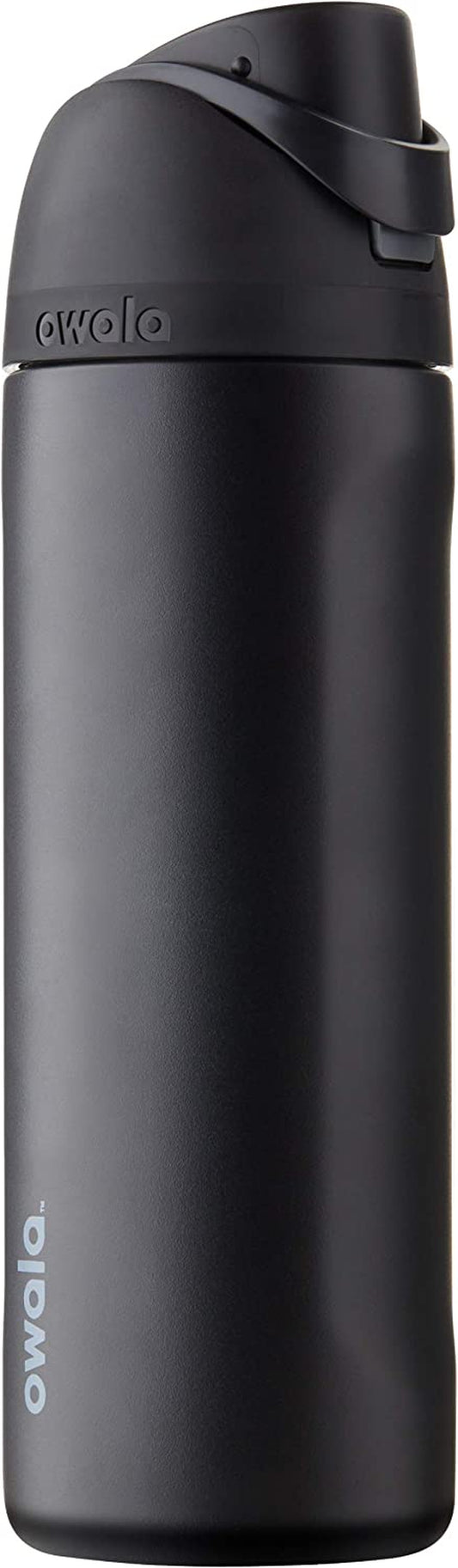 Freesip 24 oz Insulated Stainless Steel Water Bottle with Straw – BPA-Free, Leak-Proof Sports Water Bottle for Travel, Gym, and School – Very Dark