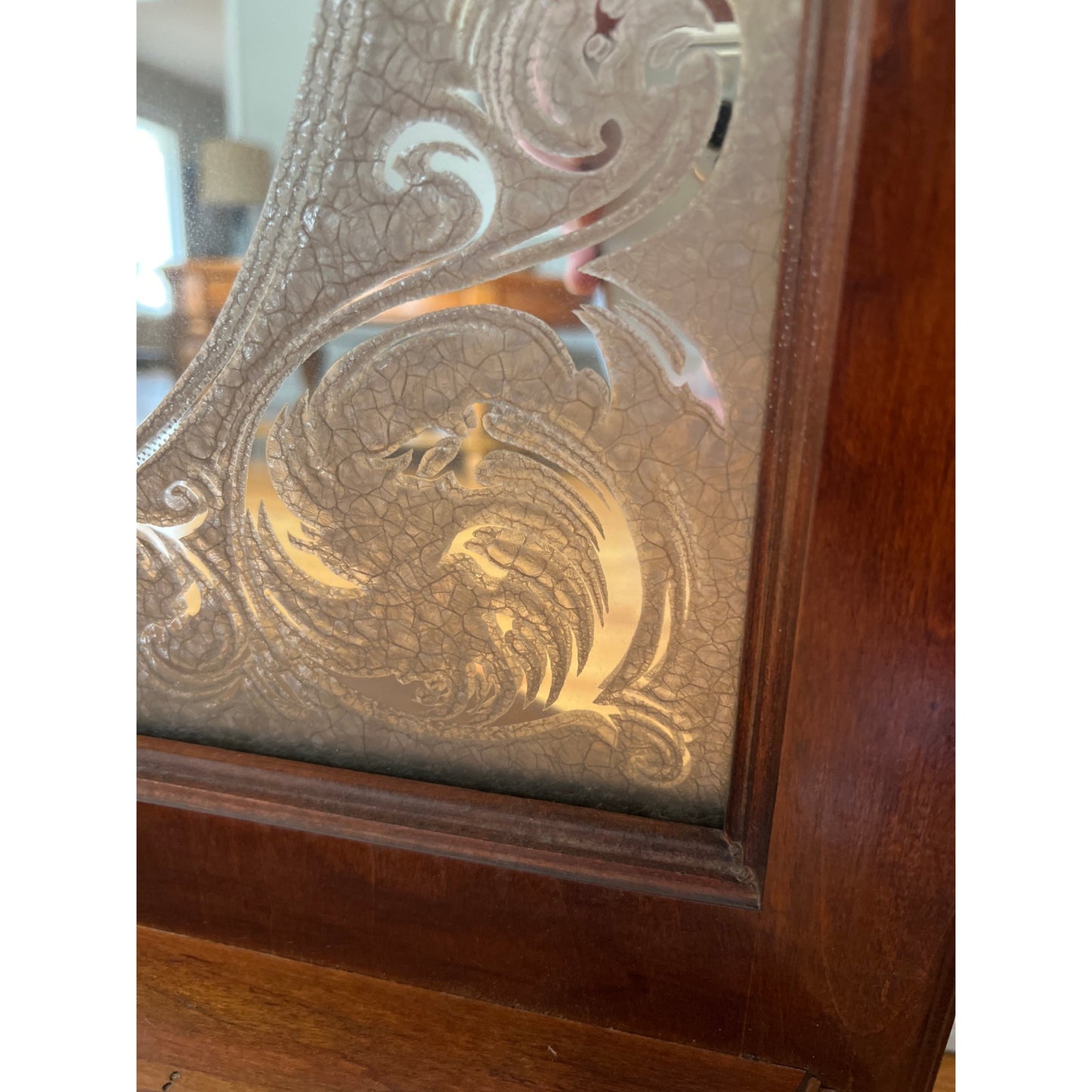 Vintage Pulaski Furniture Wood Framed Wall Mirror with Coat Hanger and Shelf