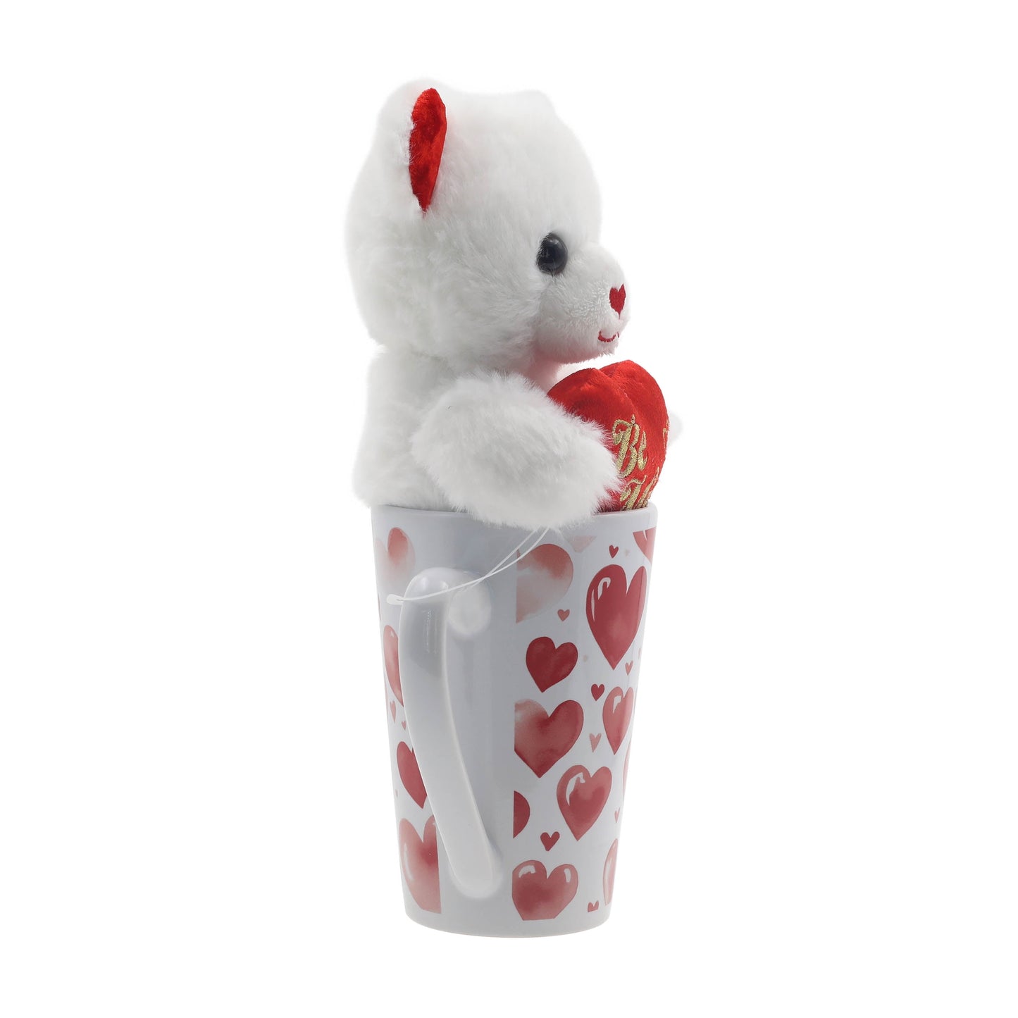 Adorable Valentine's Day Teddy Bear Plush with Matching Mug - Perfect Gift for Your Loved One!