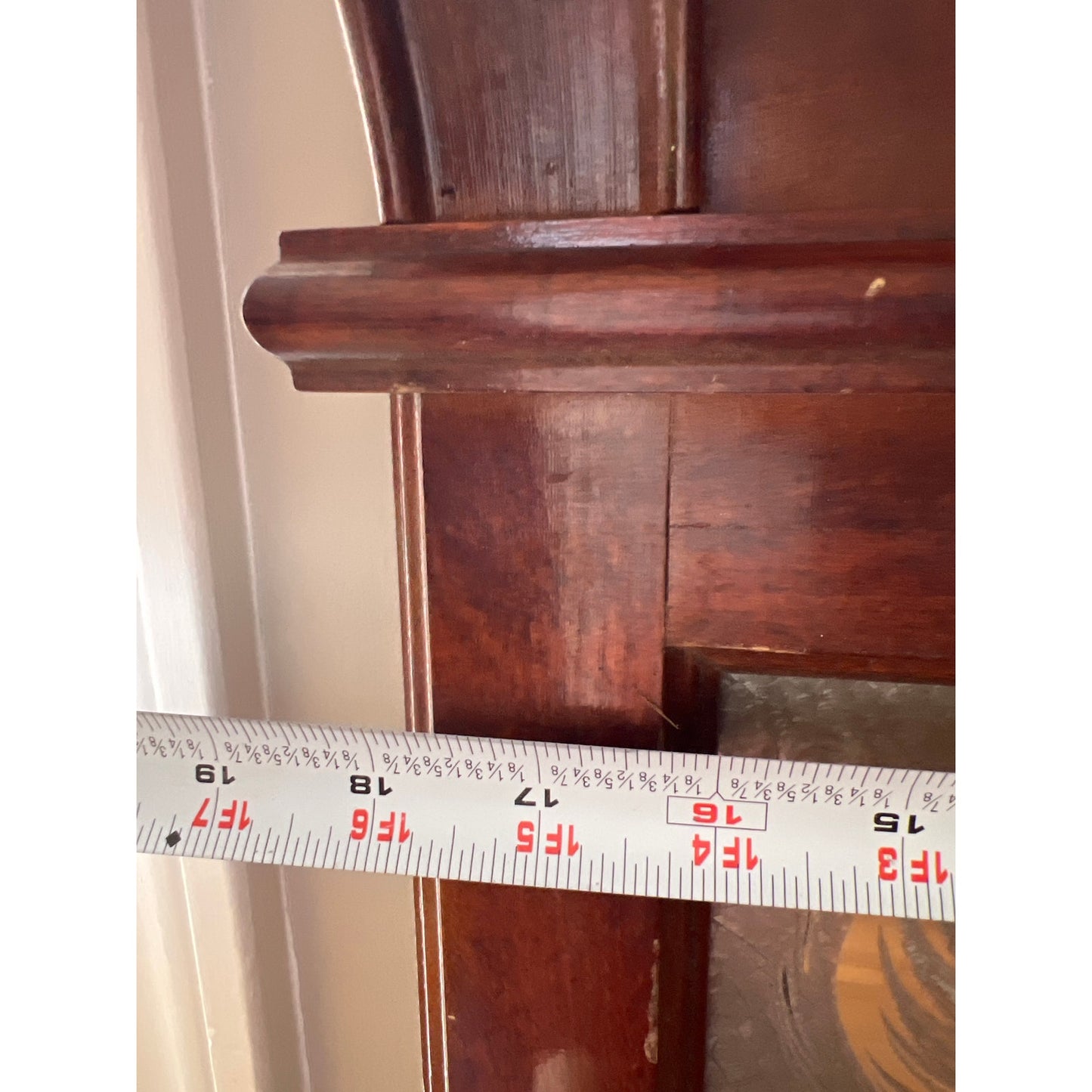 Vintage Pulaski Furniture Wood Framed Wall Mirror with Coat Hanger and Shelf