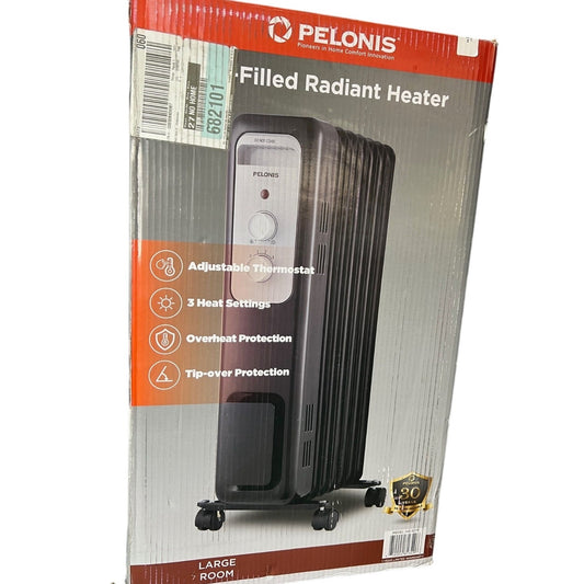 Pelonis HO-0279 1500W Oil-Filled Radiant Electric Space Heater NIB