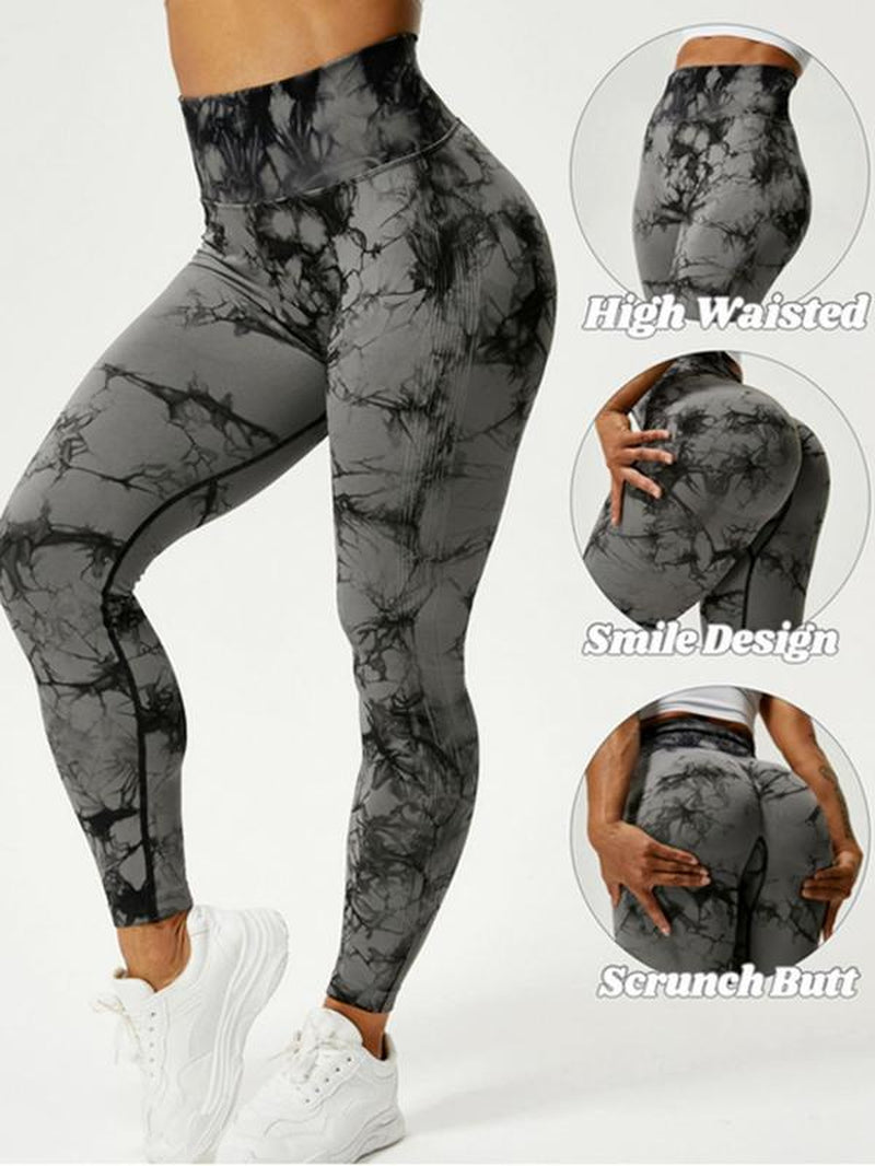 Women'S Tie Dye High Waist Scrunch Sports Leggings, Casual Seamless Skinny Compression Pants for Yoga Gym Workout, Fall Bottoms 2024, Grip Baby Ava Pants Live, Fall Hip Lifting Gym Fitness Sport Leggings, Gym Clothing, 90S Clothes Utah Girl Fits