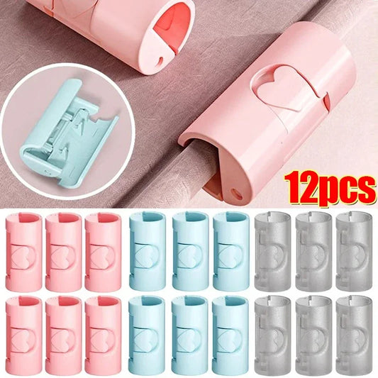 12-Pack Non-Slip Plastic Bed Sheet Clips - Quilt Cover Holders and Blanket Fasteners