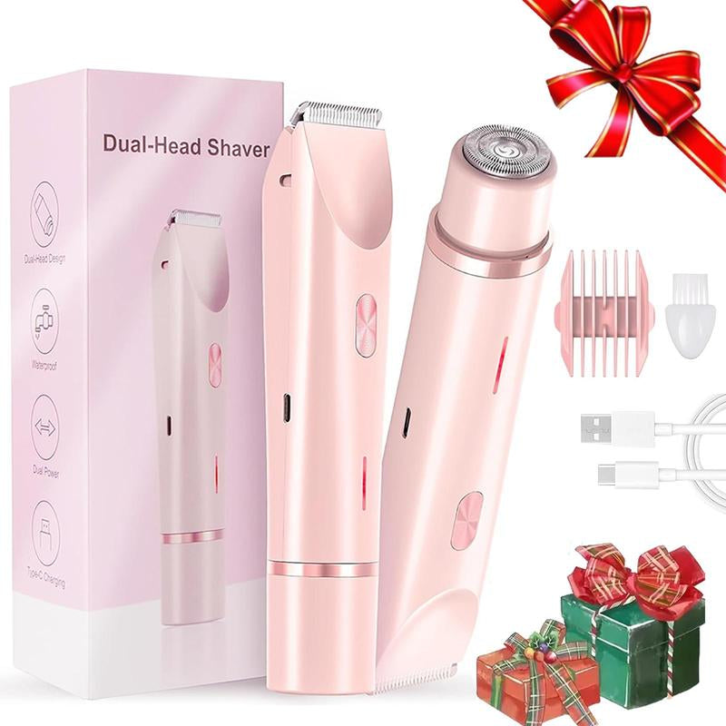 Electric Hair Trimmer for Women - Double Head Shaver with Accessories, Wet & Dry Use for Legs, Underarms & Bikini, Perfect Valentine’s Day Gift