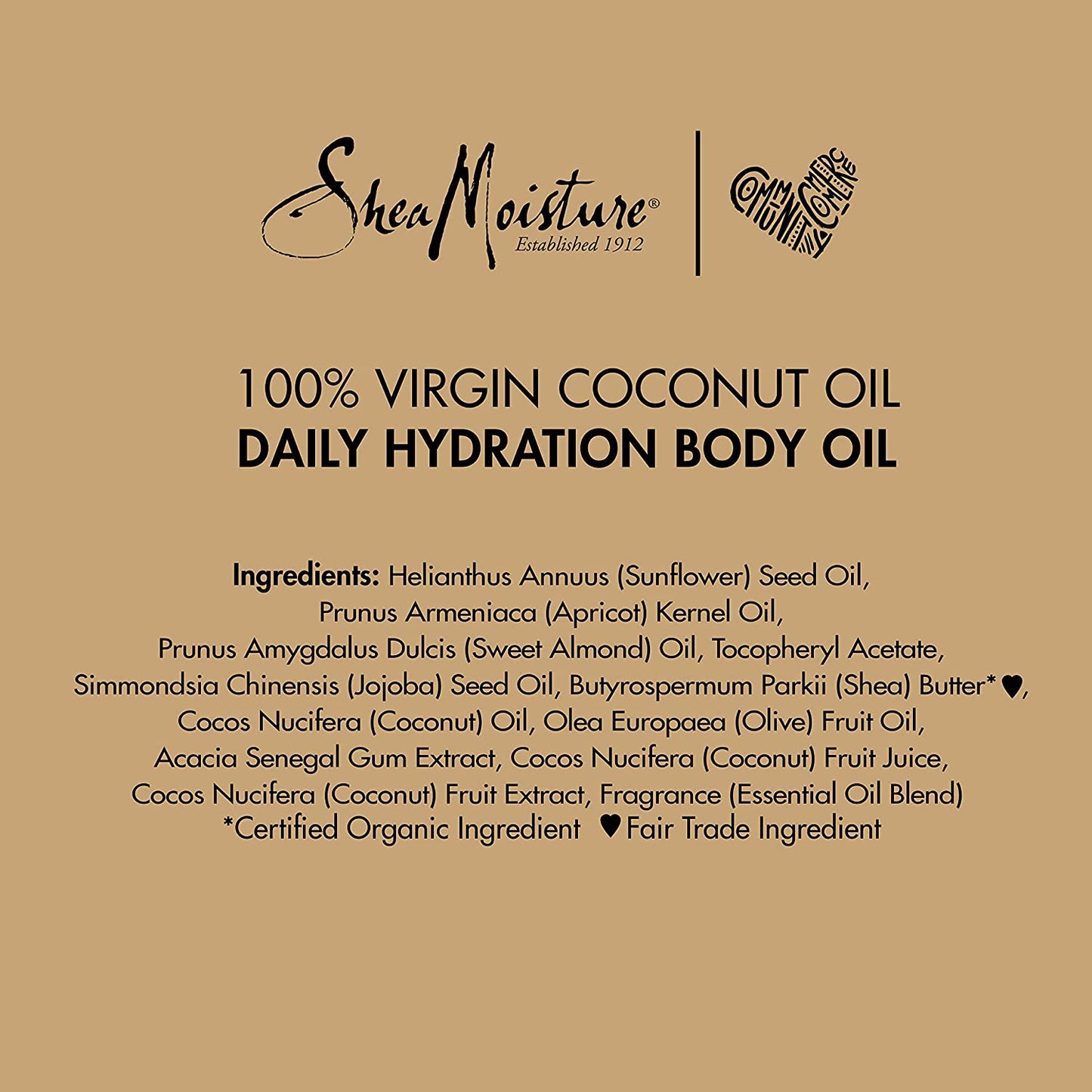 Daily Hydration Body Oil - Virgin Coconut Oil for Dry Skin, Paraben-Free, 8 oz - Nourishing & Moisturizing Formula