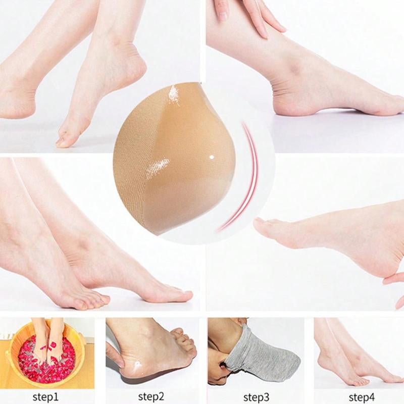 1 Pair Heel Moisturizing Sleeves - Hydrating & Exfoliating Gel Socks for Dry, Cracked Heels, Natural Foot Treatment, Invisible Cover Socks